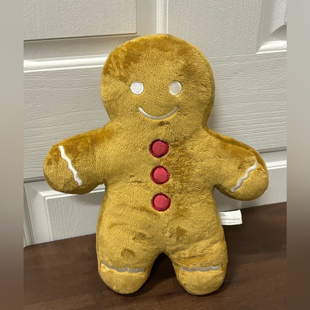 Gingerbread Man Christmas Pillow Plush  14”